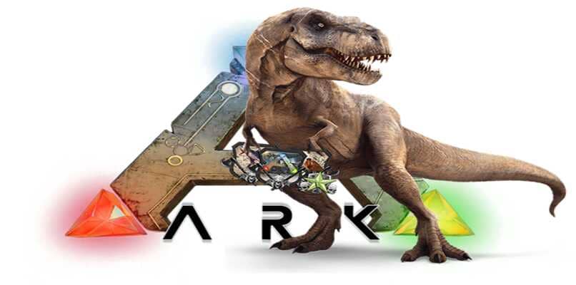 Logotipo de tiranosaurio y arca