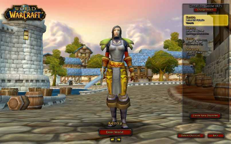 El mundo de la selección personalizada de personajes para Warcraft
