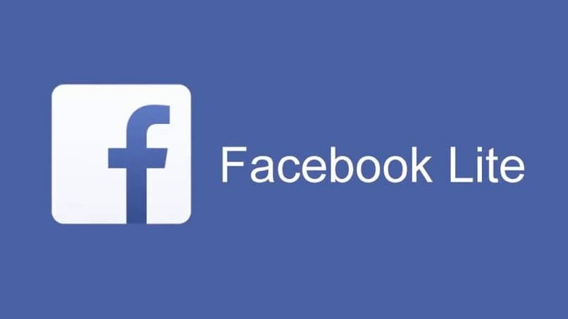 Nombre de Facebook Lite y logotipo de fondo azul
