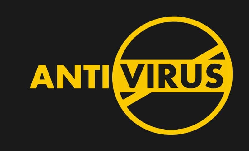 Antivirus fondo negro amarillo