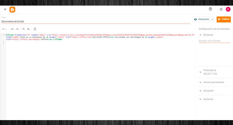 Incrustar una presentación desde OneDrive